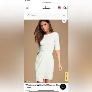 Lulus Dresses Lulus Westwood White Half Sleeve Sheath Dress Poshmark